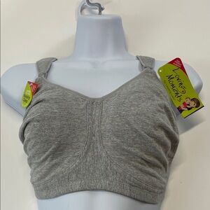 Loving Moments Gray Nursing Bra Wireless Low Impact Support 44DD